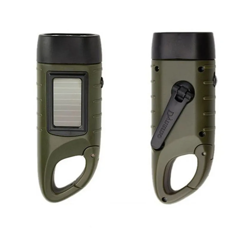 Outdoor cycling lights Rechargeable 3LED Flashlight Hand Crank Dynamo & Solar Powered Torch Bicycle Lights  #3n16 (8)