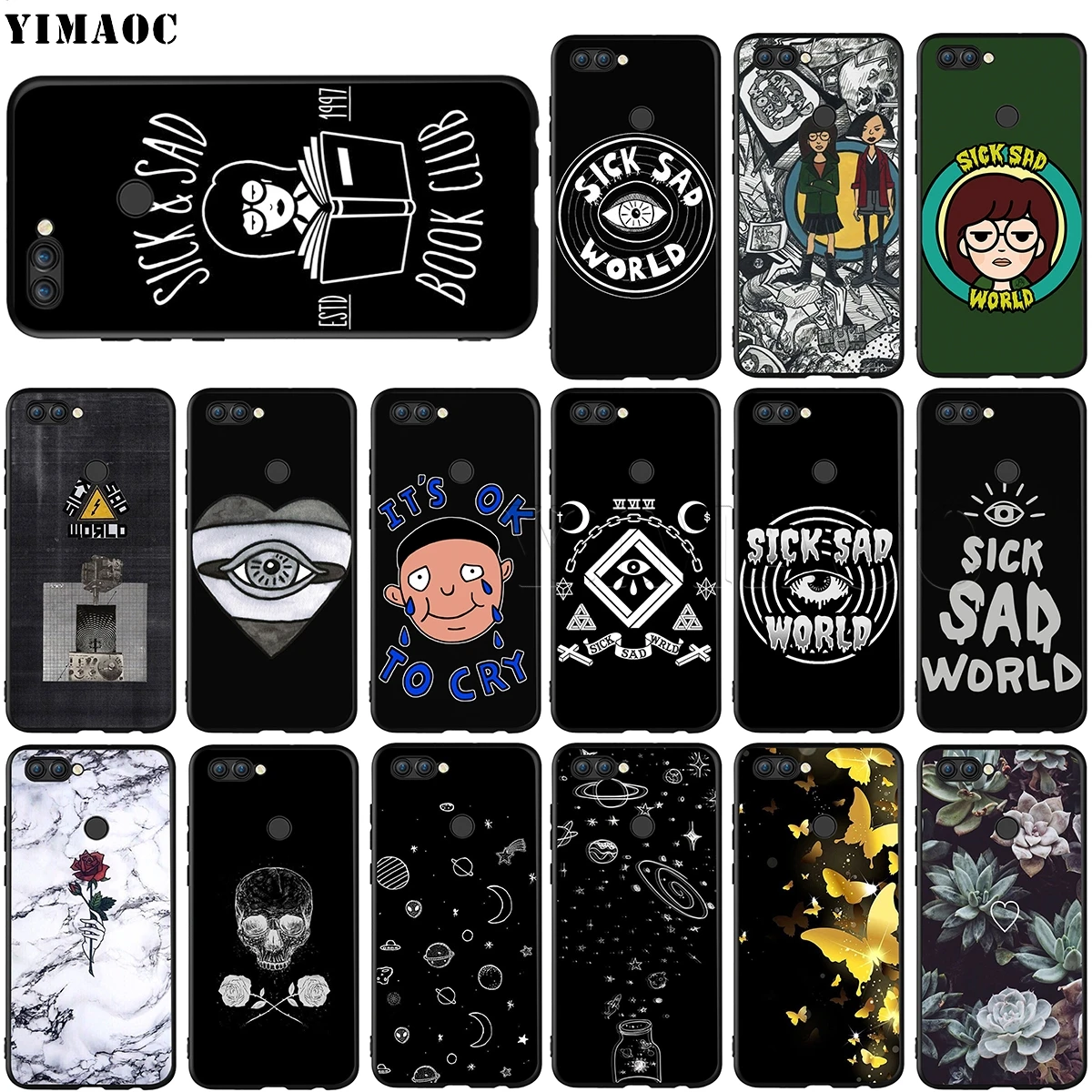 Силиконовый чехол YIMAOC Sick Sad World для Huawei Honor 6a 7a 7c 7x8 9 10 Lite Pro Y6 Prime 2018 2017 | Мобильные