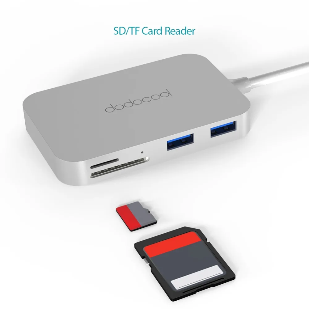 Dodocool USB-C концентратор из алюминиевого сплава с питанием типа C, 4K видео, HD выход, 3 сверхскоростных порта USB 3,0, концентратор для MacBook Pro