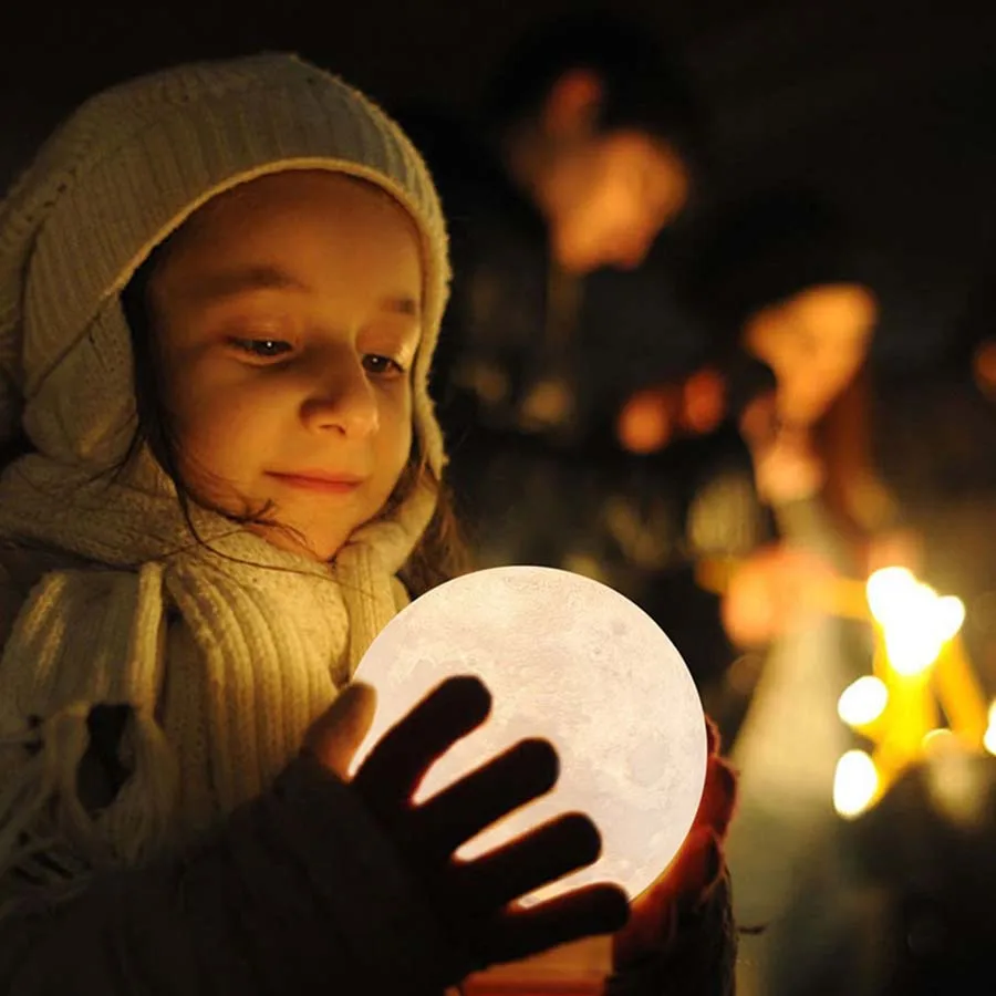 3D принт светодиодный Moon лампа сенсорный выключатель светодиодный Спальня светодиодный ночной Светильник Новинка светильник для маленьких детей на Рождество, украшение для дома