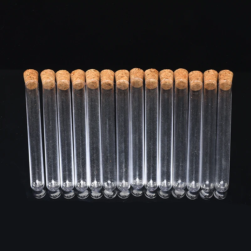

Hot Sale 50pcs/set 20ml Transparent Plastic Test Tubes With Corks Stoppers Laboratory School Educational Suppy 150x16mm