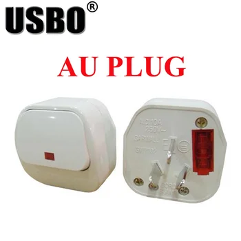

White 10A 250V 3pins Australia electrical AC travel adaptor plug removable wiring power plug with insurance independent switch