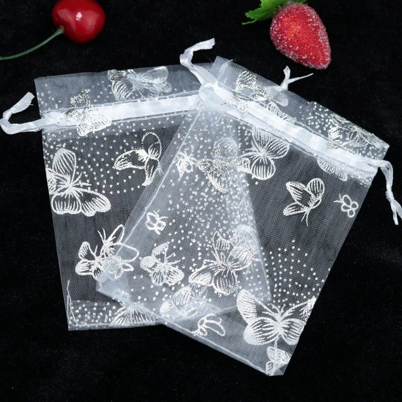 Wholesale 200pcs/lot White Organza Bag 7x9cm Small Wedding Decoration