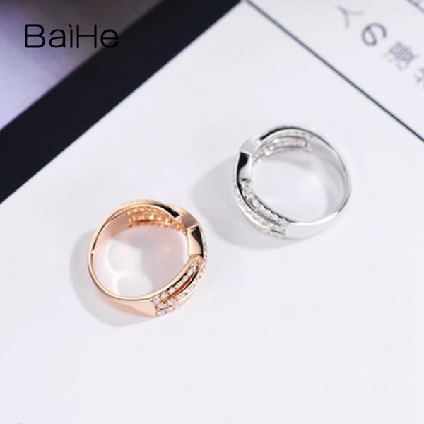 BAIHE Solid 14 К белого золота (AU585) 0.72ct Certified F-G/SI 100% из натуральной бриллиантами свадебные Мода для женщин ювелирные украшения кольцо