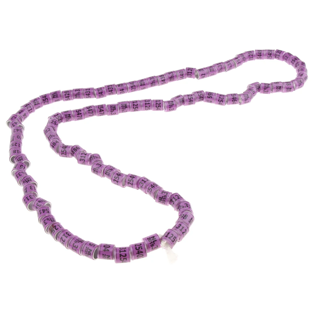100pcs 8mm Plastic Bird Foot Ring For Racing Pigeon Parrot Purple