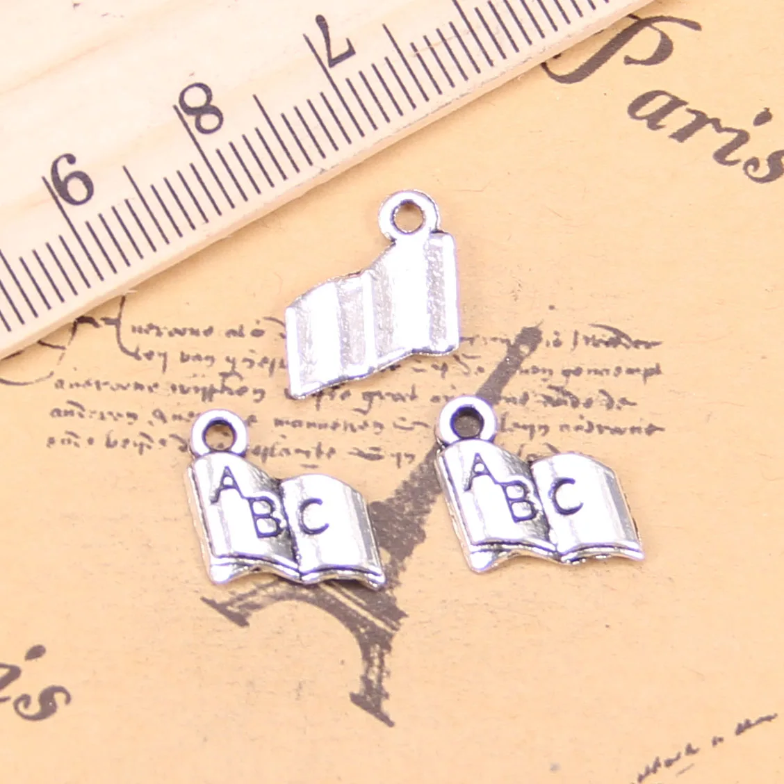 

192 шт ювелирные подвески открыла книгу abc 11x11 мм Античные с серебристым покрытием Подвески Ювелирных изделий DIY тибетское серебро ручной работы ювелирные изделия