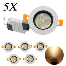 5X Новое поступление 3 Вт AC 85-265 в светодиодный светильник, встраиваемый потолочный прожектор для стен, светильник, точечный светильник, панель, светодиодный драйвер