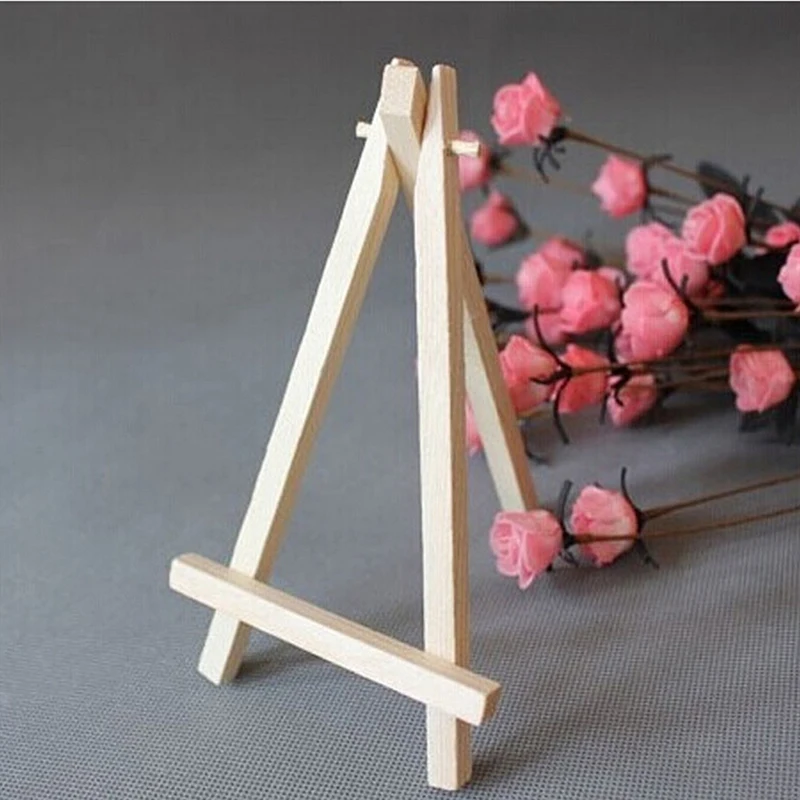 

1pc 8*15cm Mini Wood Artist Easel Triange Wedding Table Calendar Number Place Name Card Stand Display Holder DIY