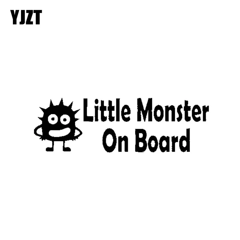 

YJZT 16.5CM*5.1CM LITTLE MONSTER ON BOARD Car Sticker Decal Vinyl Black Silver C10-00658