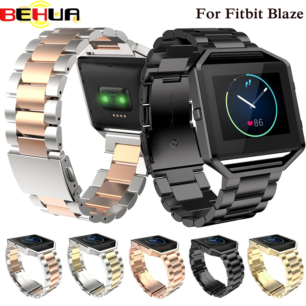 Fitbit Blaze Correa de reloj inteligente para hombre y accesorio pulsera de acero inoxidable de 23mm, a moda|Accesorios inteligentes| - AliExpress