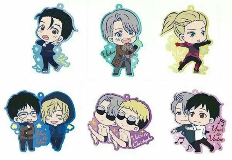 Юрий! На льду аниме Nikiforov Victor Katsuki Yuuri Plisetsky Yuri 2nd Ver резиновый брелок | Игрушки и
