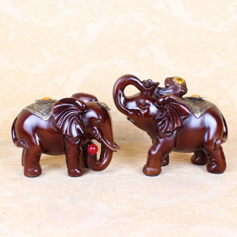 

2015 new Resin crafts Thailand Southeast Asian style home decoration good luck elephant wood ornaments D01