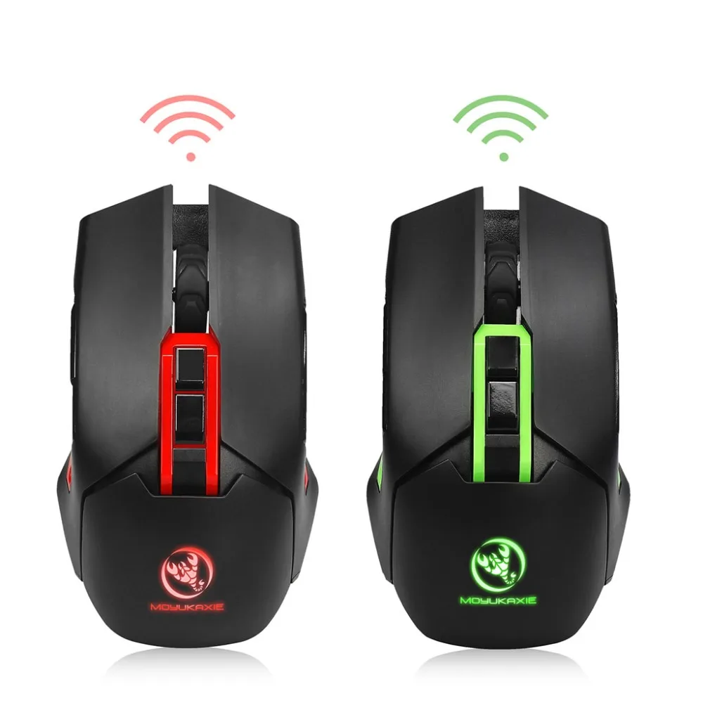 1pc High Quality X80 Adjustable 4800DPI 7 Button 2.4G Wireless Gaming Mouse For Pro Gamer PC Computer Laptop Mice Red/Green C26