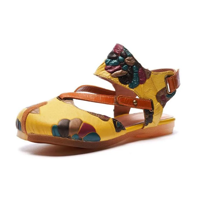 

Handmade women's sandals Summer new personality leather casual flat shoes Lightweight soft bottom women's shoes obuv
