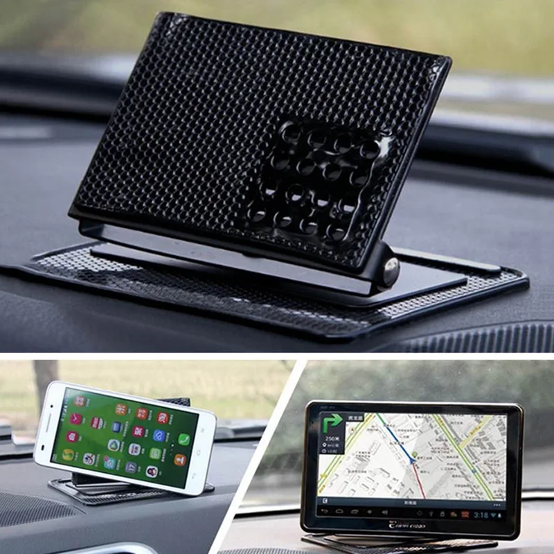 

1PC Car Ornament PVC 360 Rotating Phone Holder Non-Slip Mat Automobile Dashboard Adjustable Angle Sticky
