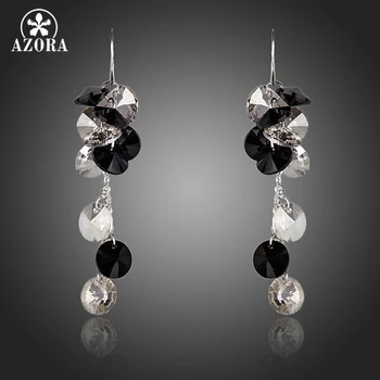 

AZORA Elegent Queen Cluster Stellux Austrian Crystal Fashion Drop Earrings TE0148