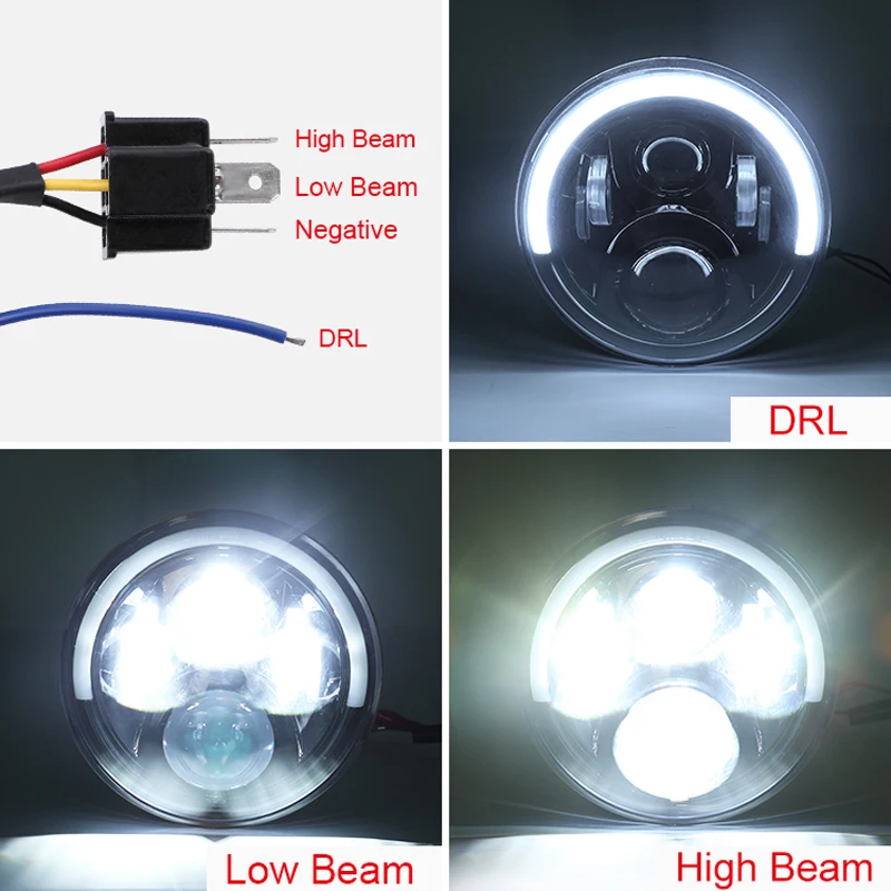 Для Honda фары 7 ''светодиодный мотоциклетные с DRL Halo 75 w круглый светодиодный для