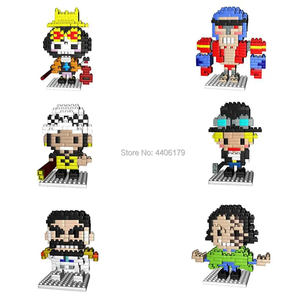 

LegoINGlys creators One Piece Pirates Brook Franky Garp Arlong Hiro Sabo Micro Diamond Building Block model Nanoblock brick gift