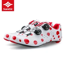 Santic Cycling Shoes Road 2018 Men Lock Bike Shoes Ultralight Carbon Fiber Self-locking Bicycle Road Shoes Sapatilha Ciclismo