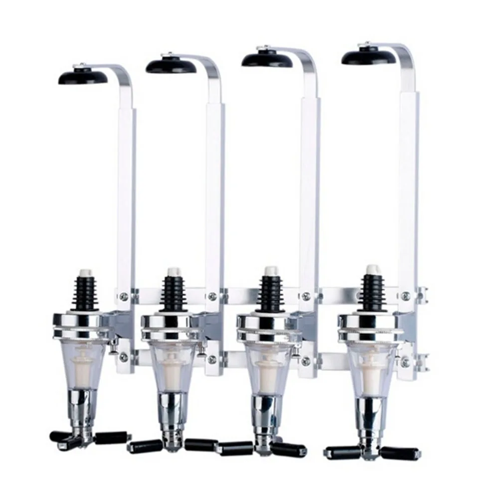 

4 Spring-Loaded Space Saving Racks Station Tools Wall Mounted Wine Dispenser Bottle Holder Accessories Drinking Pourer Cocktail