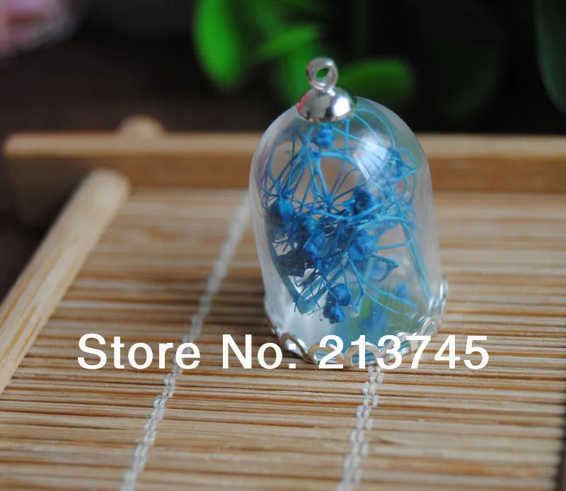 Freeshipping Charm straight 25*18mm Glass globe &amp silver crown base&amp 6mm cap Set DIY glass bottle vial pendant cover | Украшения и