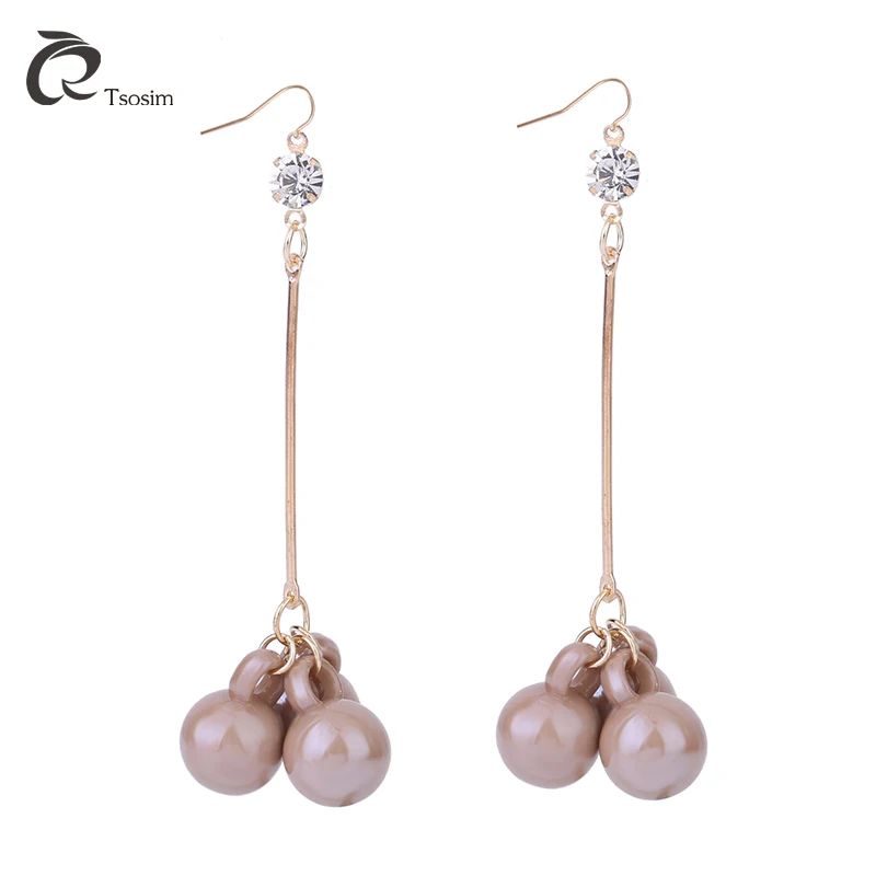 

Romantic Style Long Drop Earrings Lovely Cherry Pendants Colorful Beads Fashion Women Jewelry Earrings Wedding Party Gift 6Color