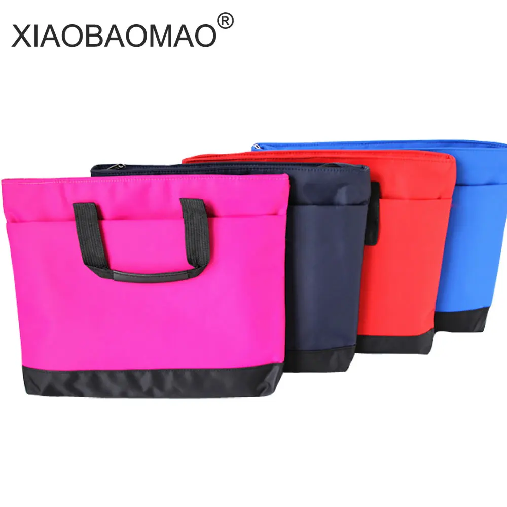 

XIAOBAOMAO A4 portable and three layered document bag file pocket padded canvas office school supplies