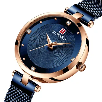 

2019 Luxury Small Wrist Watch for Women Casual Dress Quartz Watch Waterproof Ladies Brand Designer Blue Gold Watch Female Clock