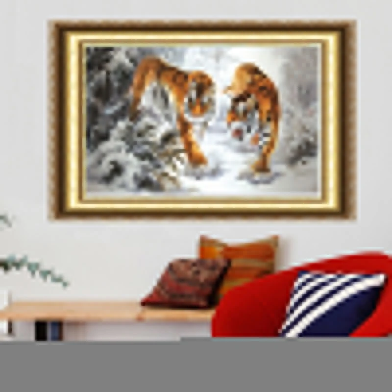 

Tiger Walking Diy Diamond Painting Kits 60*33cm Decorati Painting Handwork Resinstone Square Full Diamond Painting Unfinish