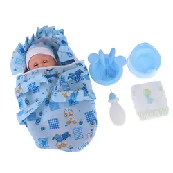 14 дюймов Реалистичная кукла новорожденного младенца кукла новорождённого малыша с переноской спальный мешок постельные принадлежности и