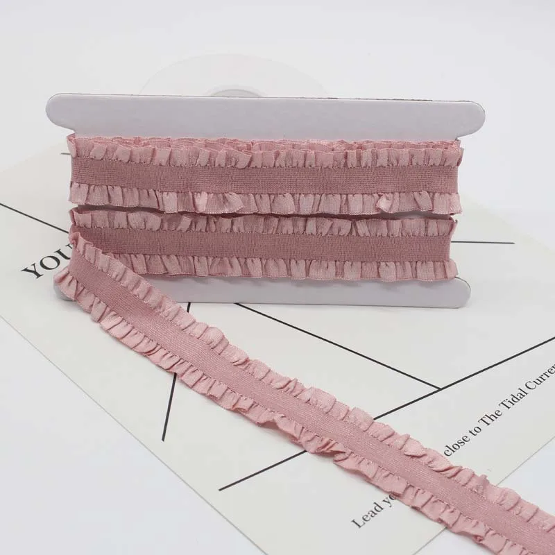 25 мм рюшами эластичный отделочный кружевной материал для самостоятельного пошива одежды эластичная кружевная ткань оптом