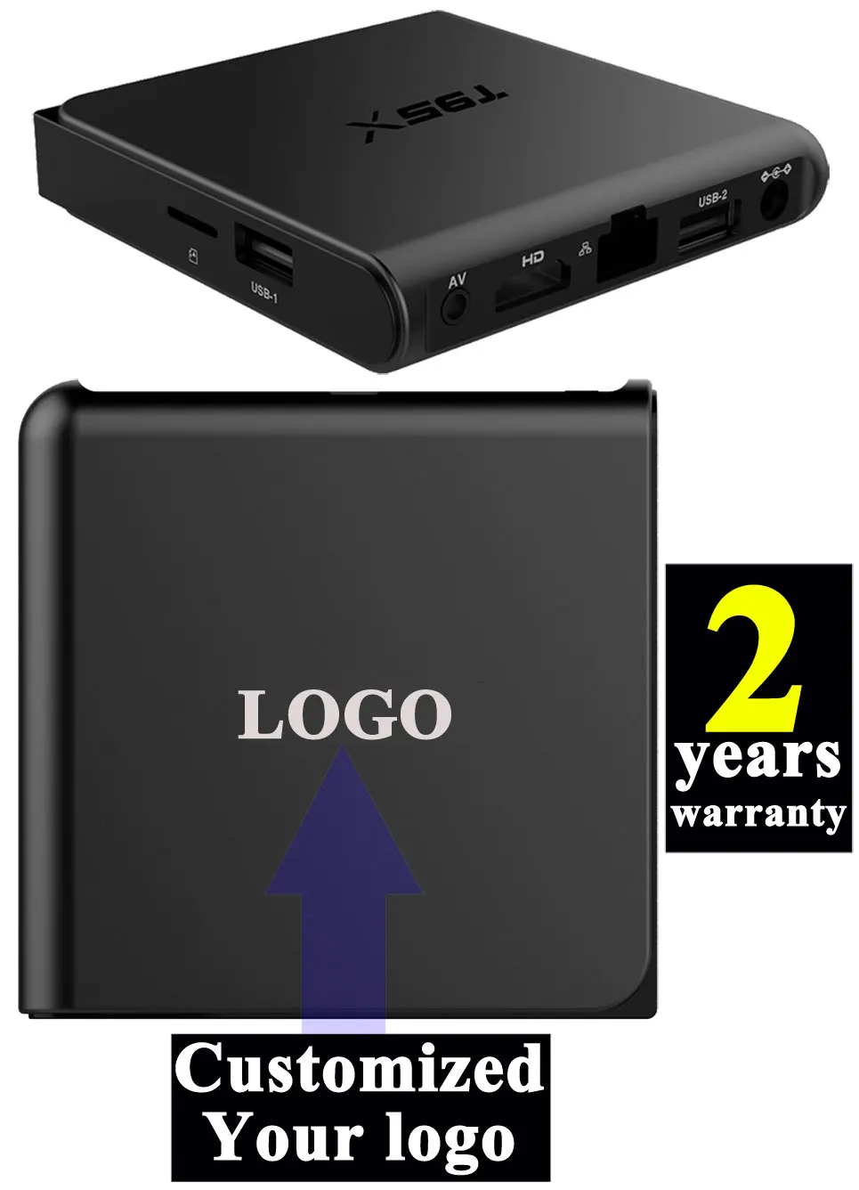 1pcs T95X Custom Made Amlogic S905X Quad core Smart Android6 0 LIVE font b TV b