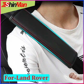 

ShinMan 2x Leather CAR Seat Belts Pad Safety belt pad Cover For Land Rover Discovery Freelander LR2 LR3 LR4 Range Rover Evoque