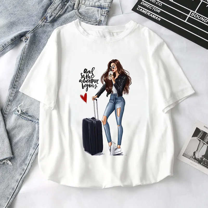 

fashion Cool Leisure Streetwear Female T-shirt Summer Clothes Short Sleeve O Neck Thin Section T Shirt Harajuku Trend Tshirt
