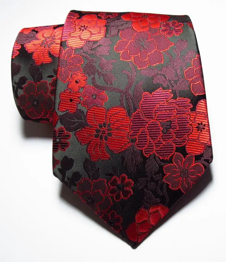 Модный цветочный галстук мужской 9 см набор шелковых галстуков синий красный розовый жаккард Тканый Шелковый мужской галстук - Цвет: as picture