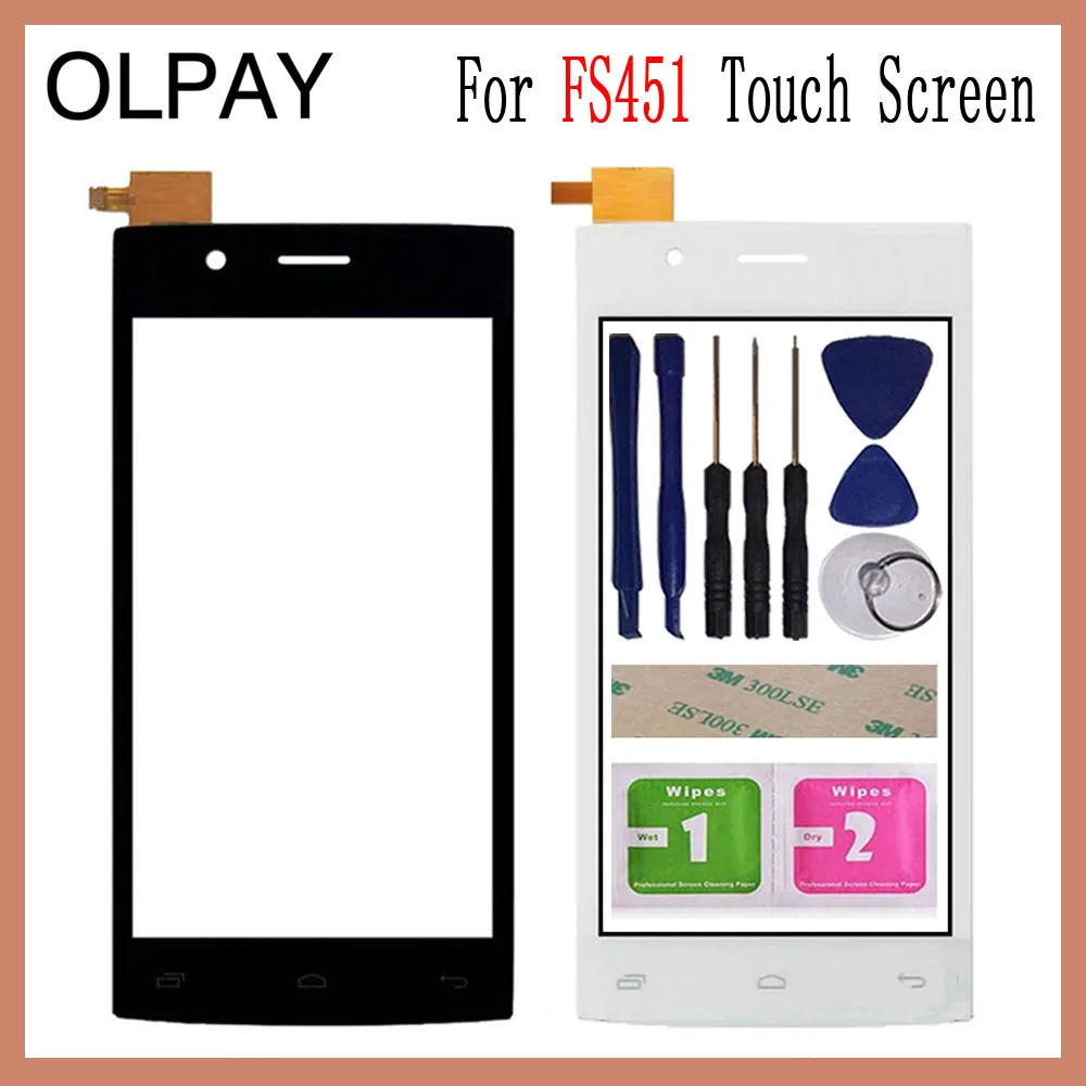 OLPAY 4,5 ''для Fly FS451 FS 451 сенсорный экран дигитайзер панель запасные части сенсорный экран Переднее стекло объектив сенсор