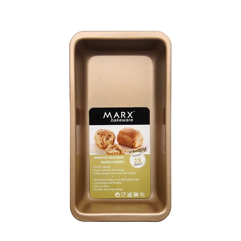 

Brand 8.5inch BPA Free FDA Approved New Premium Black&Champagne Rectangular Carbon Steel Nonstick Toast Pan Bread Pan Cake Mould