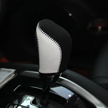 

Top Genuine leather gear stick shift knob cover For Nissan Teana 2013 for X-Trail Case ppc cpr pen case on shift lever pen cpr