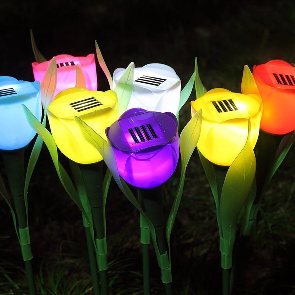

ITimo Auto Light Sensor Tulip LED Solar Lamp Landscape Lawn Light Outdoor Light Energy Saving Yard Garden Patio Decoraton Bulb