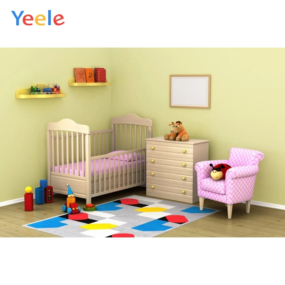 

Yeele Photographic Backdrops Baby Bedroom Crib Chair Lego Carpet Plush Toy Portrait Photography Backgrounds For the Photo Studio