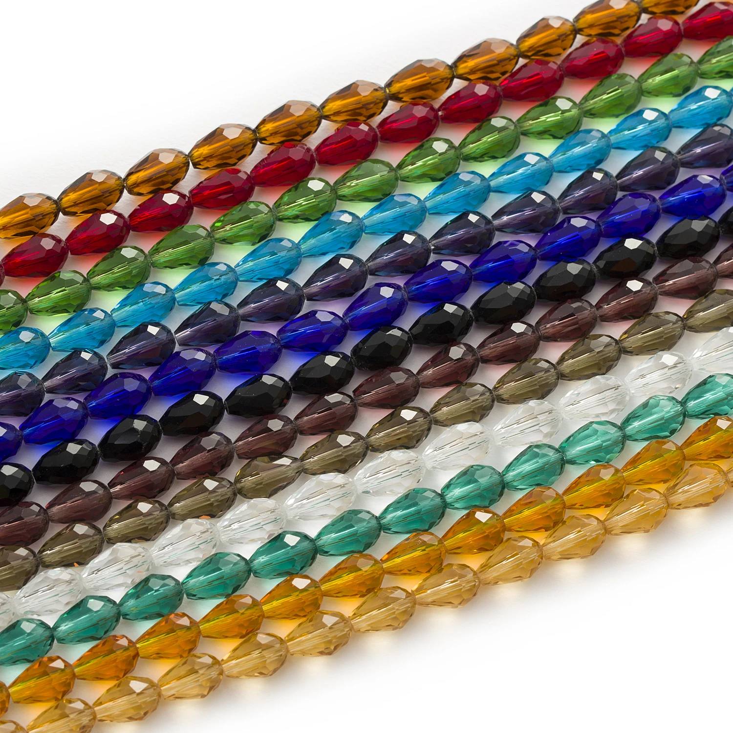 

50 Piece Crystal Quartz Faceted Teardrop Glass Spacer Beads Fit Necklace Bracelet Making For Women Jewelry Making 12x8mm