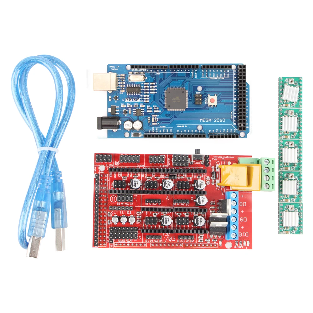 Набор для 3D принтера Mega 2560 R3 + RAMPS 1 4 контроллер управления arduino Atmega2560 REV3 шт. A4988