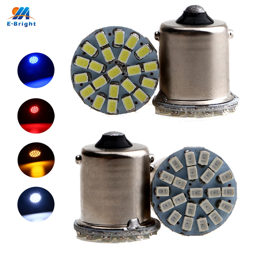 

YM E-Bright 100 X S25 22 LED 1156 BA15S P21W 1206 22 SMD 12V Turn Lamp Reverse Tail Light Parking Light Turn Led Car Led Bulbs