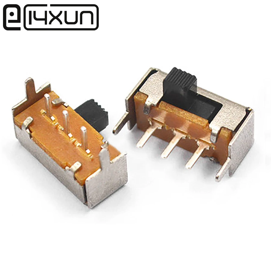 

EClyxun 10pcs On / Off Toggle Power Amplifier SK-12F14 1P2T Horizontal Block 2Pin Bend Slide Power Switch Handle Length 4MM