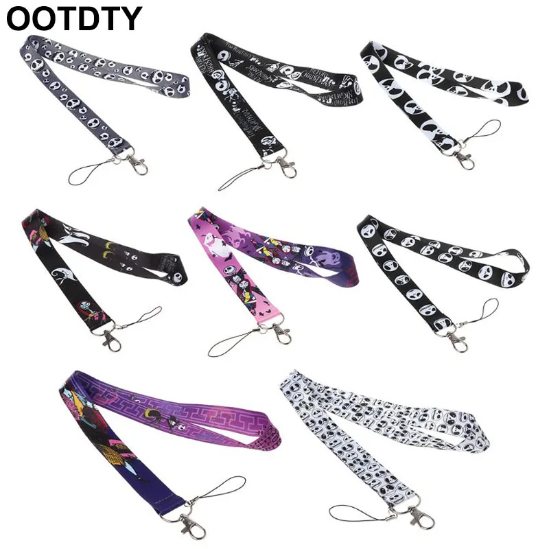 

Cartoon The Nightmare Before Christmas Lanyard Neck Strap Rope For Mobile Cell Phone ID Card Badge Holder With Keychain Keyring