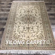 Yilong 4'x6' Традиционный китайский ручной вязки Прочный шерстяной шелковый ковер Восточный Декор для гостиной ковер Шерсть(WY2100S4x6
