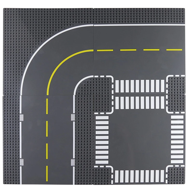 

Diy Building Blocks Sets City Road Base Plate Straight Crossroad Curve Street Baseplate Board Parts Compatible Legoing Toys