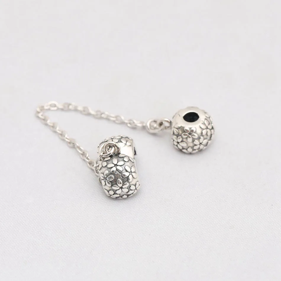 

Authentic 925 Sterling Silver Safety Chain Clip fit Pandora Barcelets & Bangles Silver DIY Bead Charm Flower Petal
