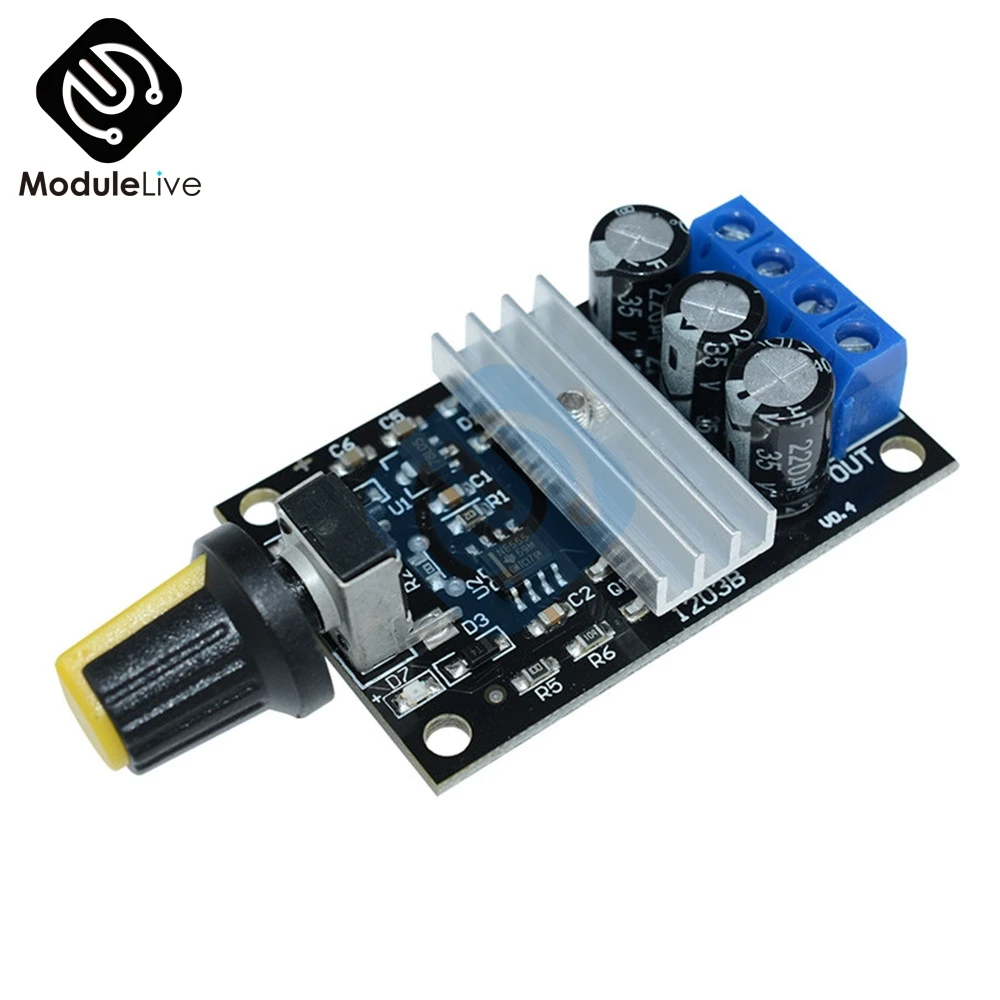 

DC 6V 12V 24V 28V DC 3A 80W PWM Motor Speed Controller Module Regulator Adjustable Variable Speed Control Potentiometer Switch