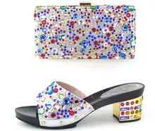 2016 NEUE STIL Frauen Schuhe Italien design Passenden Schuhe und Taschen Fashion Damen Mittlere ferse schuhe
